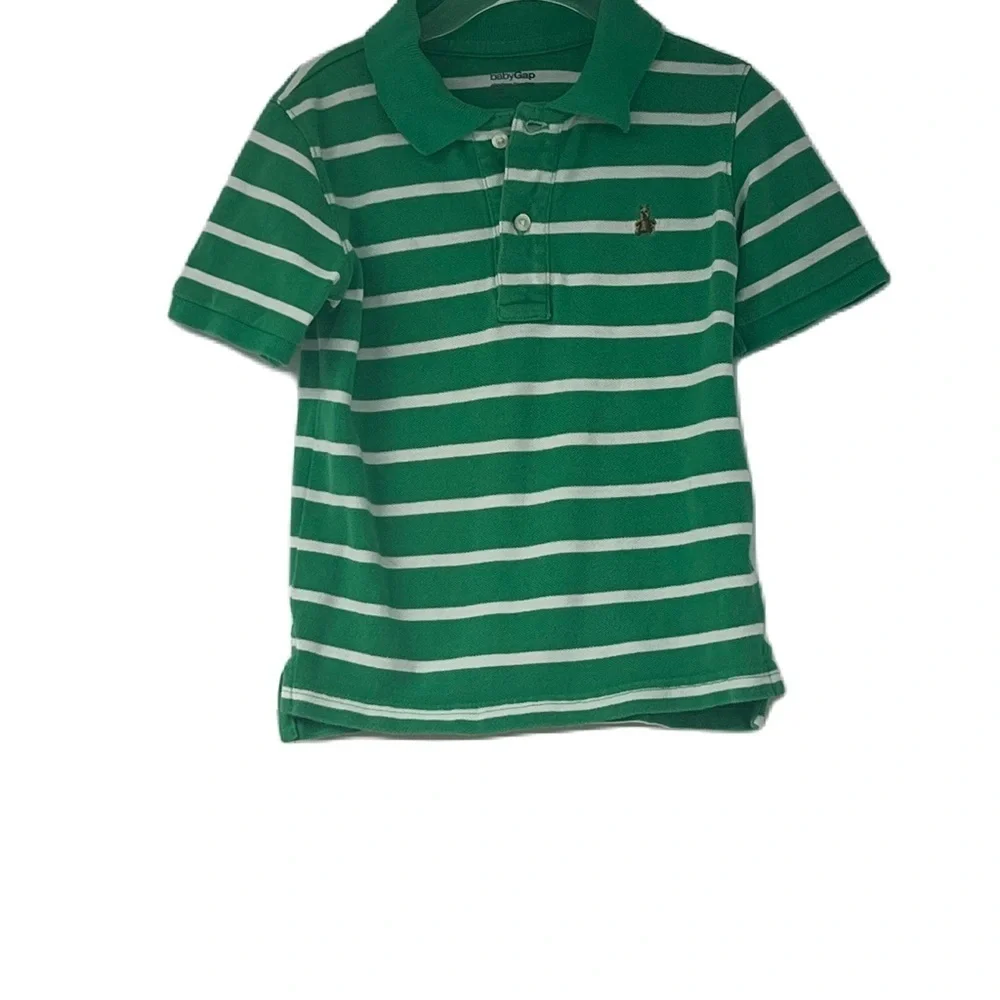 Bundle of 2 boys shortsleeve Gap Champs Polo green yellow blue tops size 4
